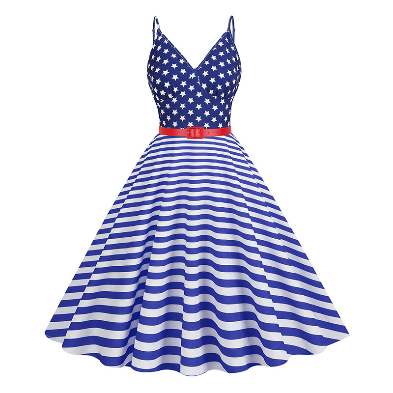 Womens Vintage Halter Neck Dresses 1950 Swing Tea Party Midi Cocktail Dress